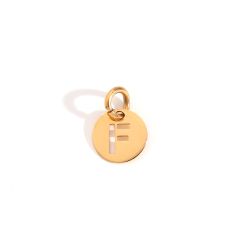 Colgante Acero Dorado Mujer CHA0019DOF Letra F 8mm