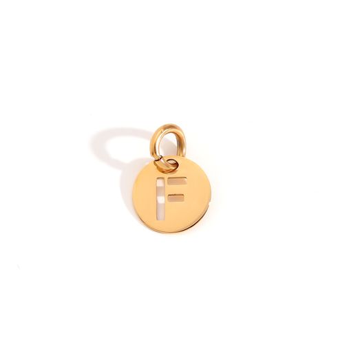 Colgante Acero Dorado Mujer CHA0019DOF Letra F 8mm