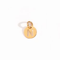 Colgante Acero Dorado Mujer CHA0019DON Letra N 8mm
