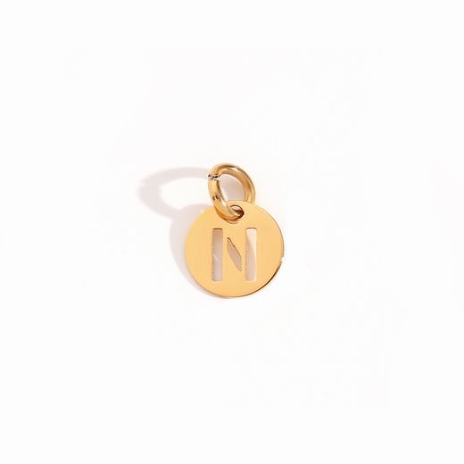 Colgante Acero Dorado Mujer CHA0019DON Letra N 8mm