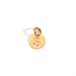 Colgante Acero Dorado Mujer CHA0019DOS Letra S 8mm