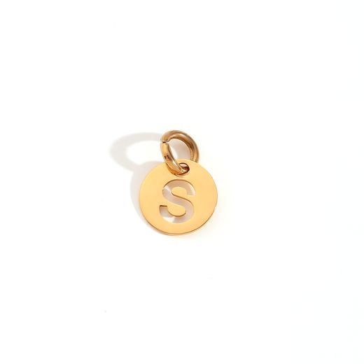 Colgante Acero Dorado Mujer CHA0019DOS Letra S 8mm