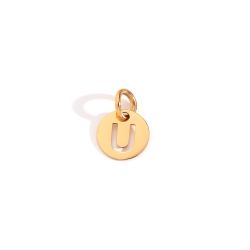 Colgante Acero Dorado Mujer CHA0019DOU Letra U 8mm
