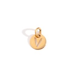 Colgante Acero Dorado Mujer CHA0019DOV Letra V 8mm
