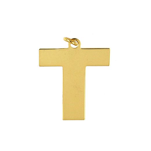 Colgante Acero Dorado Mujer CHA0021DOT Letra T 20mm