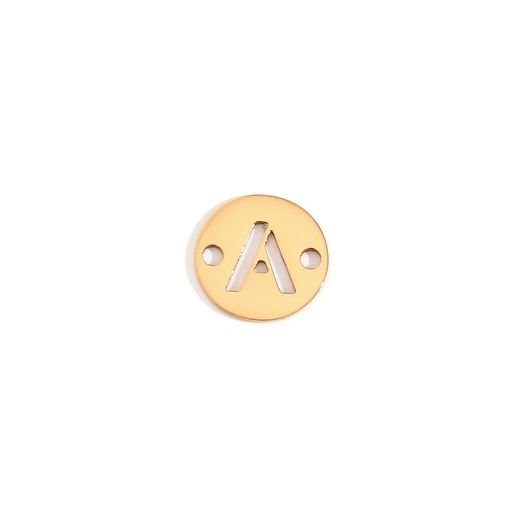 Colgante Entrepieza Acero Dorado Mujer MOA0001DOA Letra A 8mm