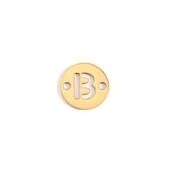 Colgante Entrepieza Acero Dorado Mujer MOA0001DOB Letra B 8mm