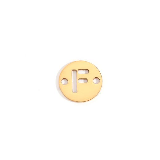 Colgante Entrepieza Acero Dorado Mujer MOA0001DOF Letra F 8mm