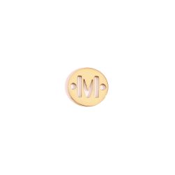 Colgante Entrepieza Acero Dorado Mujer MOA0001DOM Letra M 8mm