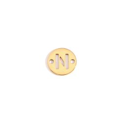 Colgante Entrepieza Acero Dorado Mujer MOA0001DON Letra N 8mm