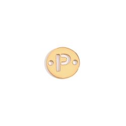 Colgante Entrepieza Acero Dorado Mujer MOA0001DOP Letra P 8mm