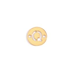 Colgante Entrepieza Acero Dorado Mujer MOA0001DOQ Letra Q 8mm