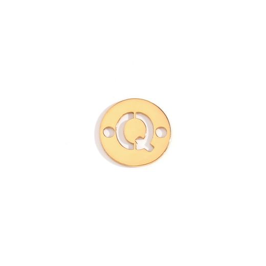 Colgante Entrepieza Acero Dorado Mujer MOA0001DOQ Letra Q 8mm