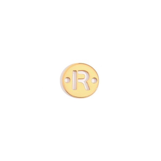 Colgante Entrepieza Acero Dorado Mujer MOA0001DOR Letra R 8mm