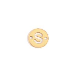 Colgante Entrepieza Acero Dorado Mujer MOA0001DOS Letra S 8mm