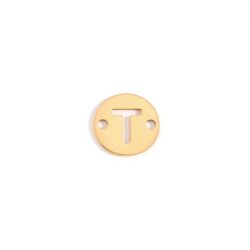 Colgante Entrepieza Acero Dorado Mujer MOA0001DOT Letra T 8mm