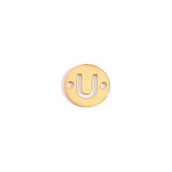 Colgante Entrepieza Acero Dorado Mujer MOA0001DOU Letra U 8mm