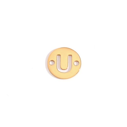Colgante Entrepieza Acero Dorado Mujer MOA0001DOU Letra U 8mm
