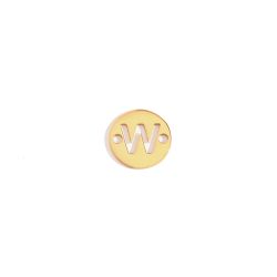 Colgante Entrepieza Acero Dorado Mujer MOA0001DOW Letra W 8mm