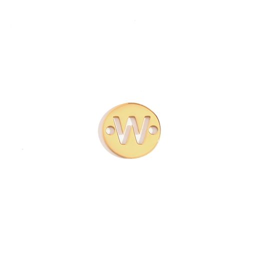 Colgante Entrepieza Acero Dorado Mujer MOA0001DOW Letra W 8mm