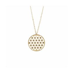 Colgante Acero Dorado P16424 Circulo Calado
