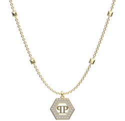 Colgante Acero Dorado Philipp Plein Mujer PJREA11NU Legacy Logo PP Hexagonal Cristales