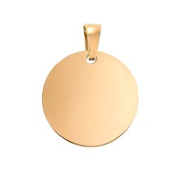 Colgante Acero Dorado SS 20mm 022224 Redondo Grabar