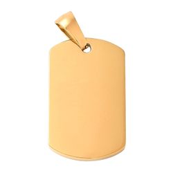 Colgante Acero Dorado SS 22x38mm 022222 Rectangular Grabar