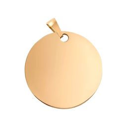 Colgante Acero Dorado SS 30mm 022219 Redondo Grabar