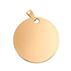 Colgante Acero Dorado SS 50mm 022226 Redondo Grabar