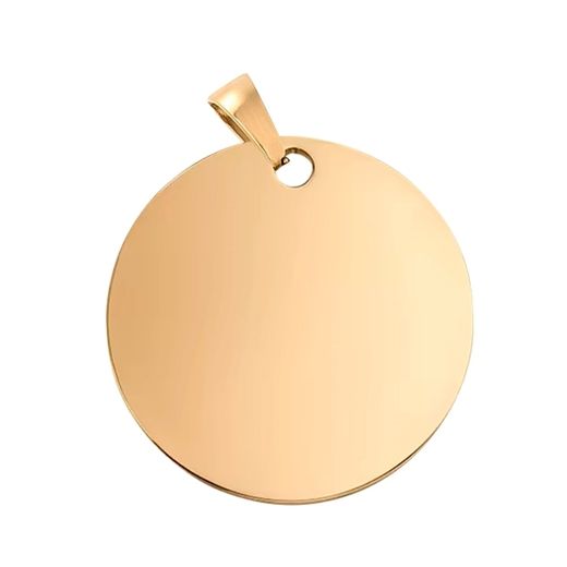 Colgante Acero Dorado SS 50mm 022226 Redondo Grabar