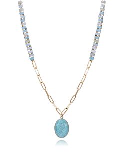 Colgante Acero Dorado Viceroy 14278C01014 Piedras Naturales Turquesa