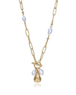 Colgante Acero Dorado Viceroy 14284C01012 Perlas Naturales