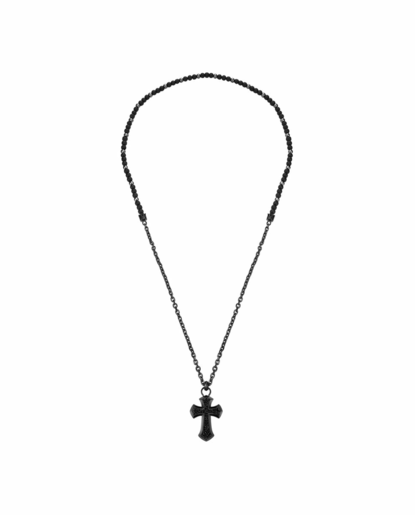 Colgante Acero IP Negro Police PEAGN0004906 Cruz En Brillo