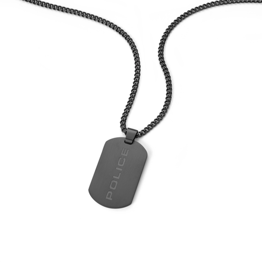 Colgante Acero Ip Negro Police PEAGN0009604 Placa Logo Police