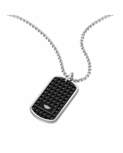 Colgante Acero Ip Negro Police PEAGN0010301 Placa C. Logo Police