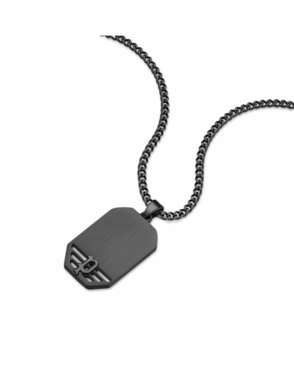 Colgante Acero IP Negro Police PEAGN0035902 Placa En Brillo