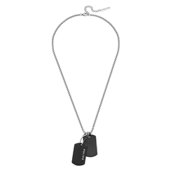 Colgante Acero IP Negro Police PEAGN0042001 Doble Placa