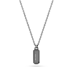 Colgante Acero IP Negro Police PEAGN2211802 Placa En Brillo