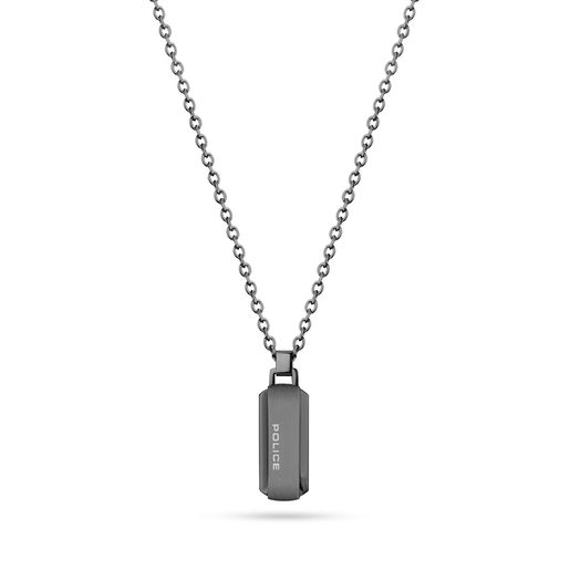 Colgante Acero IP Negro Police PEAGN2211802 Placa En Brillo
