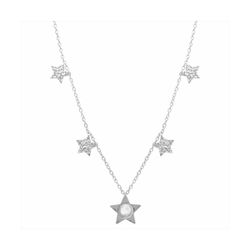 Colgante Acero Mujer N26157 Estrellas En Brillo