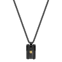 Colgante Acero Negro Argyor MRM (AC)C42029 Placa Diamante 0,005ct