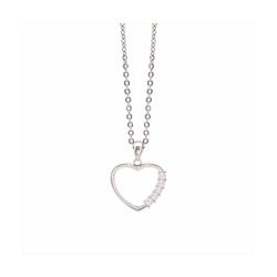 Colgante Acero - Plata Mujer P04530 Corazón C. Circonitas 42cm