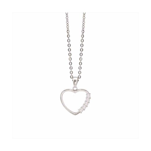 Colgante Acero - Plata Mujer P04530 Corazón C. Circonitas 42cm
