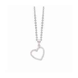 Colgante Acero - Plata Mujer P04625 Corazón C. Circonitas 42cm