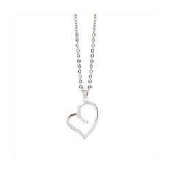 Colgante Acero - Plata Mujer P04626 Corazón C. Circonitas 42cm
