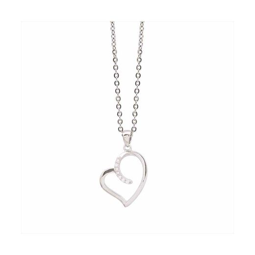 Colgante Acero - Plata Mujer P04626 Corazón C. Circonitas 42cm