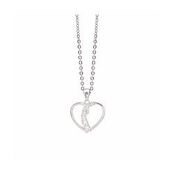 Colgante Acero - Plata Mujer P04628 Corazón C. Circonitas 42cm