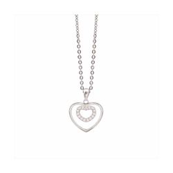 Colgante Acero - Plata Mujer P04631 Corazón C. Circonitas 42cm