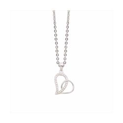 Colgante Acero - Plata Mujer P06559 Corazón C. Circonitas 42cm